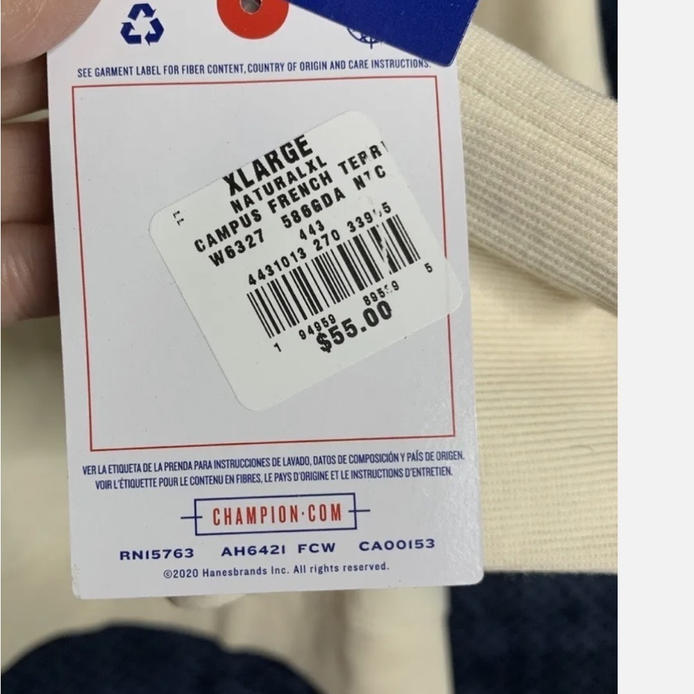NEW CHAMPION Women's Campus French Terry Natural Cropped Sweatshirt Size LARGE - Picture 7 of 12
